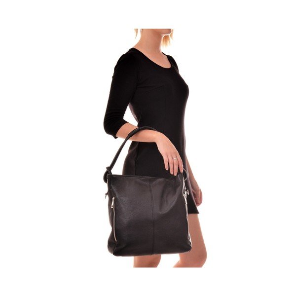 Crna kožna torbica Anna Luchini Smiela-image-3