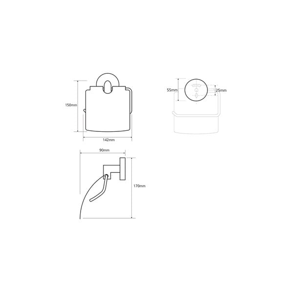 Mesingani držač za toaletni papir u srebrnoj boji Sapho X-Round-image-3