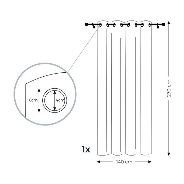 Bež zavjesa AmeliaHome Voile Eyelets, 140 x 270 cm-image-3
