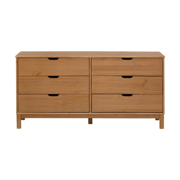 Niska komoda od masivnog bora u prirodnoj boji 150x75 cm Post – Støraa