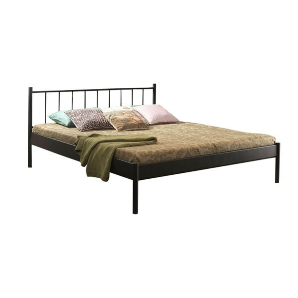 Crni metalni bračni krevet s podnicom 140x200 cm Falez - Kalune Design