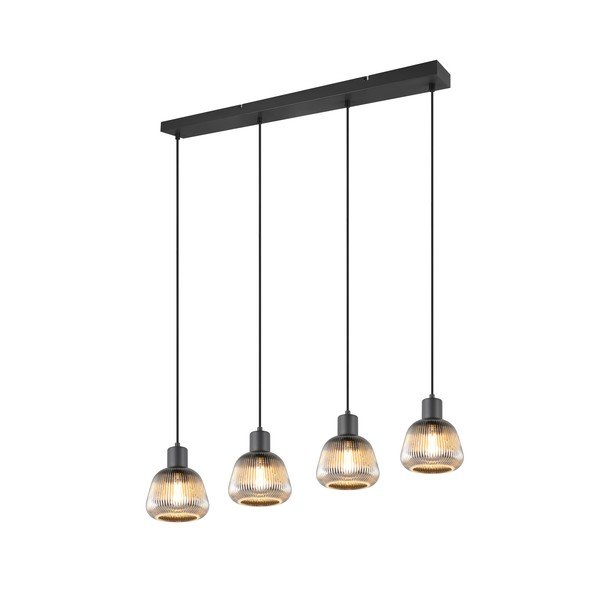 Crna viseća svjetiljka sa staklenim sjenilom ø 15 cm Tarifa – Trio-image-1