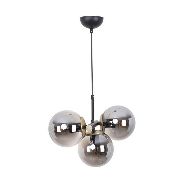 Crna/siva viseća svjetiljka sa staklenim sjenilom ø 15 cm Cascade – Squid Lighting