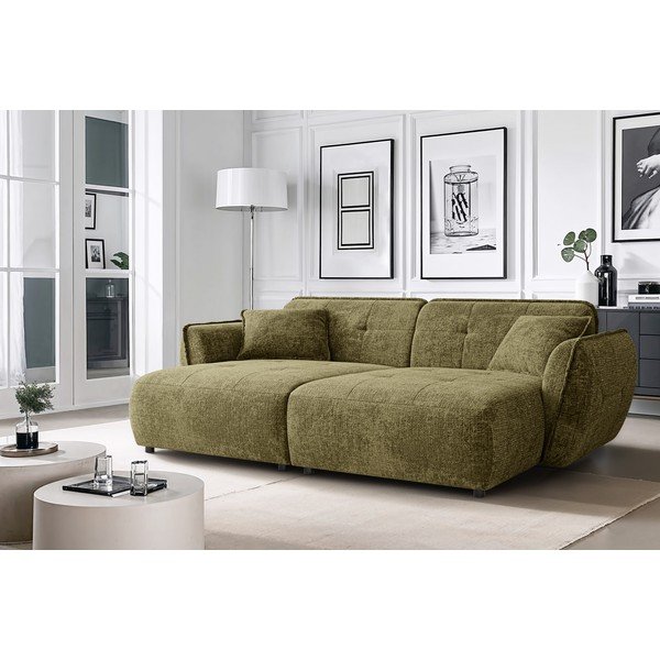 Zelena sofa od šenila s ležaljkom 252 cm Nelia Big – Ropez-image-1