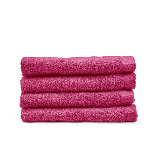 Tamno ružičasti brzosušeći pamučni ručnici u setu 4 kom 30x30 cm Quick Dry – Catherine Lansfield