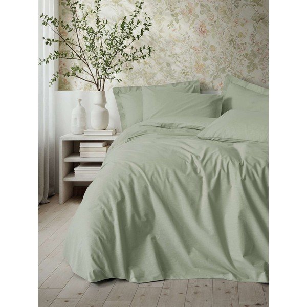 Kadulja zelena posteljina za krevet za jednu osobu 200x140 cm Plain  – Mijolnir-image-2