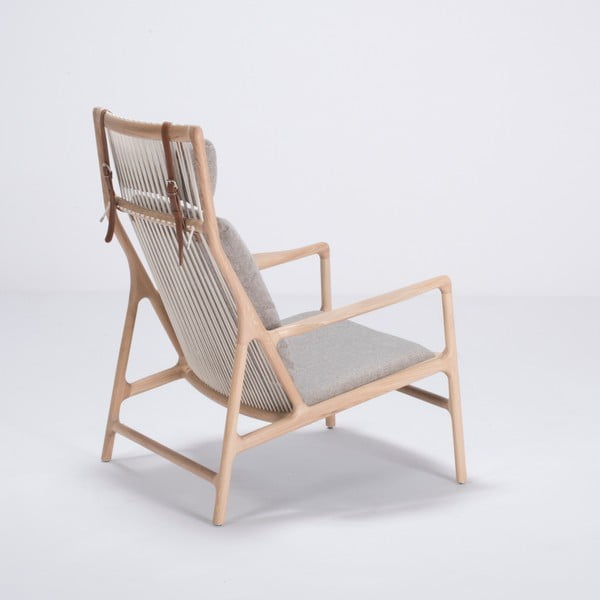 Fotelja od hrasta sa sivim tekstilnim sjedalom Gazzda Dedo-image-2