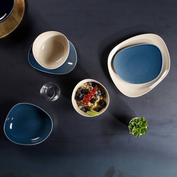 Svijetloplavi porculanski tanjur za salatu Villeroy & Boch Like Organic, 21 cm-image-1