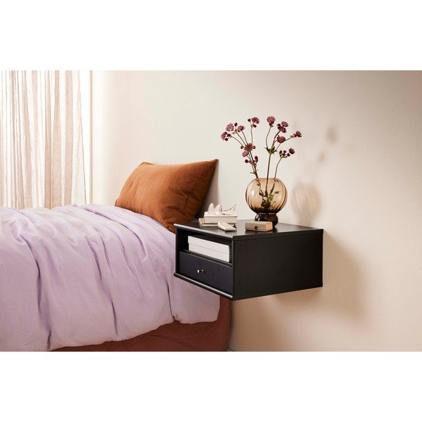 Crni viseći noćni ormarić s policama Mistral - Hammel Furniture-image-1