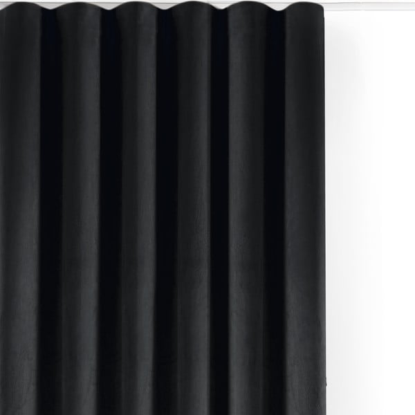 Crna zavjesa za djelomično zamračenje od samta 400x250 cm Velto – Filumi