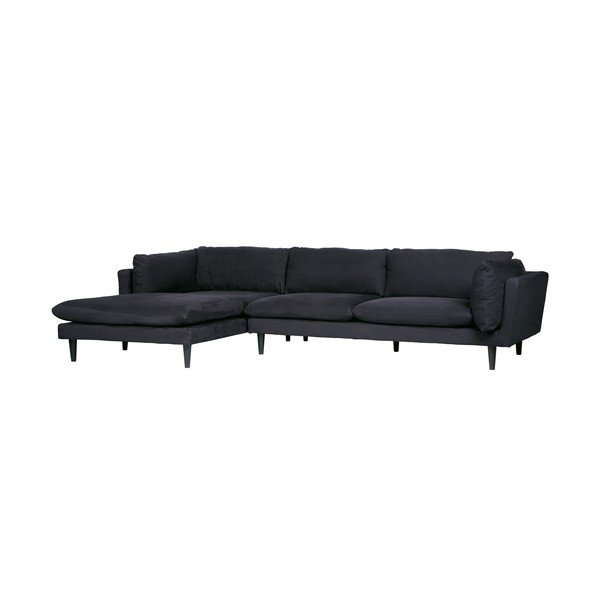 Crna sofa WOOOD Rocky, lijevi kut-image-2