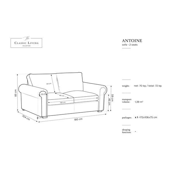 Smeđa kauč Windsor & Co Sofas Hermes, 104 cm-image-1