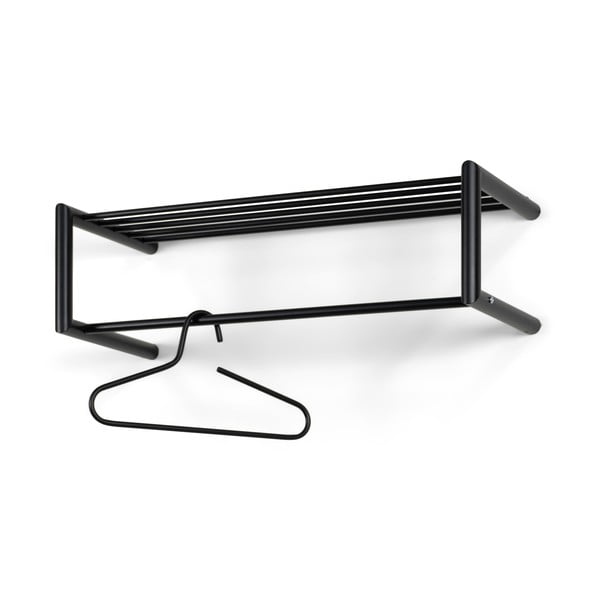 Crna metalna zidna vješalica s policom 80 cm Smooth – Spinder Design-image-2
