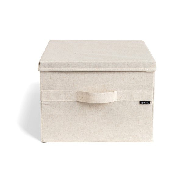 Bež tekstilna kutija za pohranu s poklopcem 36x46x25 cm Soft Storage Large – Bigso