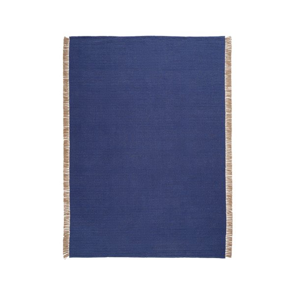 Plavi ručno rađen tepih od mješavine pamuka 200x300 cm Channa – Jotex