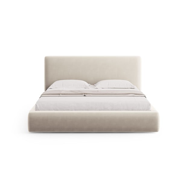 Bež tapecirani bračni krevet s prostorom za pohranu s podnicom 180x200 cm Colonel – Cosmopolitan Design-image-3