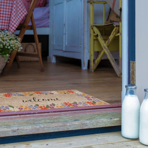 Otirač od kokosovih vlakana 40x120 cm Welcome Floral – Artsy Doormats-image-3
