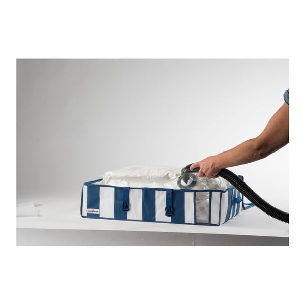 Plavo-bijela kutija za odlaganje s vakuumskim pakiranjem Compactor Excellence, zapremine 145 l