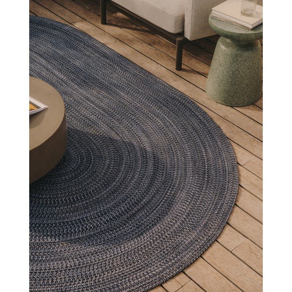 Tamno plavi vanjski tepih od recikliranih vlakna 200x300 cm Sadent – Kave Home-image-1