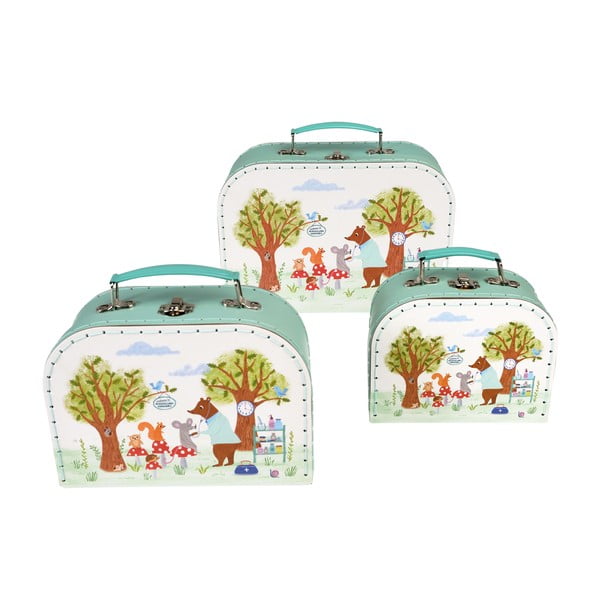 Kartonski organizatori za dječje igračke u setu 3 kom 21x28x8 cm Woodland Friends – Rex London