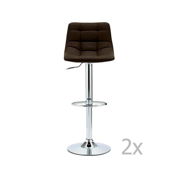 Tamno smeđe okretne barske stolice u setu 2 kom 88 cm Mario – Furnhouse-image-1