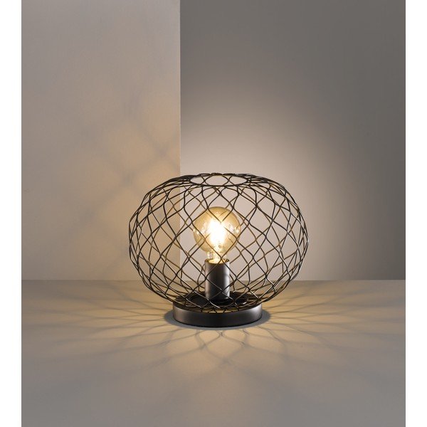 Crna stolna lampa s metalnim sjenilom (visina 23 cm) Justin – Fischer & Honsel-image-3