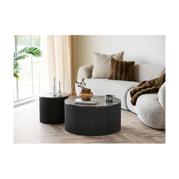 Okrugao pomoćni stol s pločom stola u mramornom dekoru ø 45 cm Rota – House Nordic-image-2