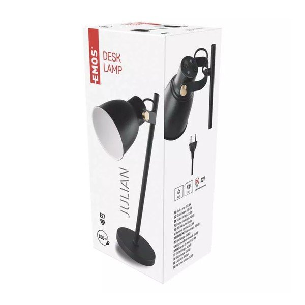 Crna stolna lampa (visina 46 cm) Julian – EMOS-image-1