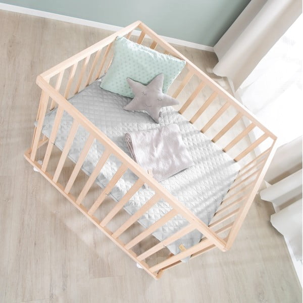 Sivi putni krevetić od masivne bukve 75x100 cm Roba style – Roba-image-4