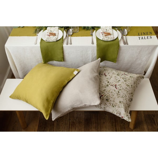 Lanena ukrasna jastučnica 50x50 cm Moss Green – Linen Tales-image-1