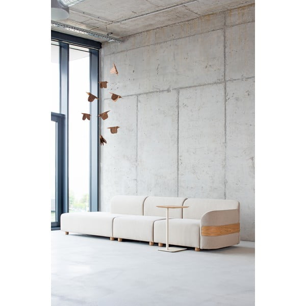 Svjetlosivi kauč (središnji dio) od mješavine vune i lana Hugg - Gazzda-image-1