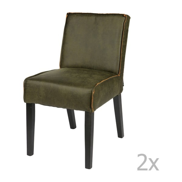 Set od 2 zelene stolice s BePureHome Rodeo kožnom presvlakom