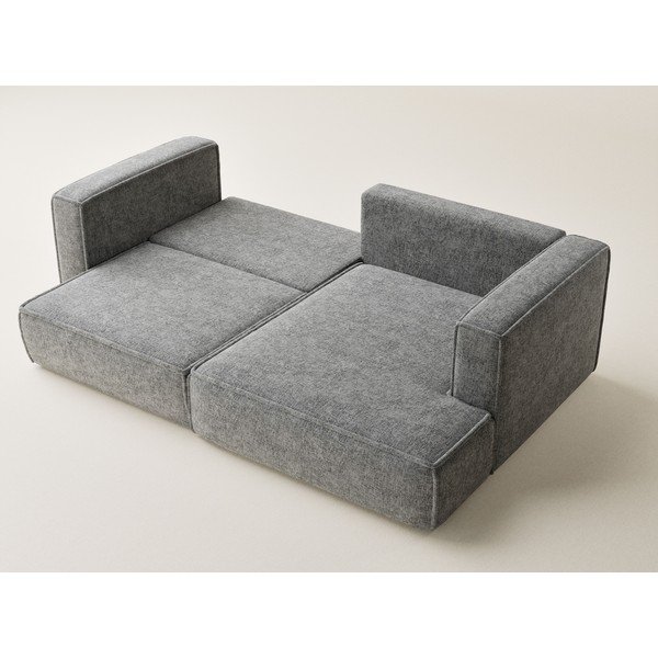 Siva sklopiva/s prostorom za odlaganje kutna garnitura od šenila (s desnim kutom/s ležaljkom) Velto – Maison de Rêve-image-3