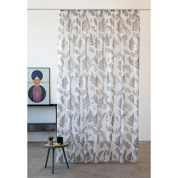Bijelo-siva prozirna zavjesa 300x260 cm Feriga – Mendola Fabrics