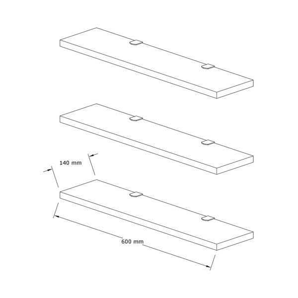 Police od recikliranog drva u setu od 3 kom Boss - Kalune Design-image-3