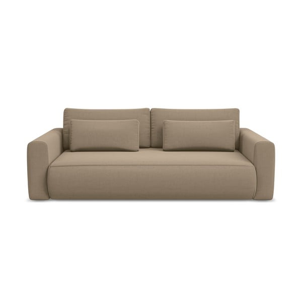 Svjetlo smeđa baršunasti sklopiva/s prostorom za odlaganje sofa 238 cm Kapua – Makamii
