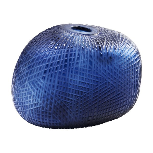 Plava staklena vaza Kare Design Harakiri, výška 23 cm