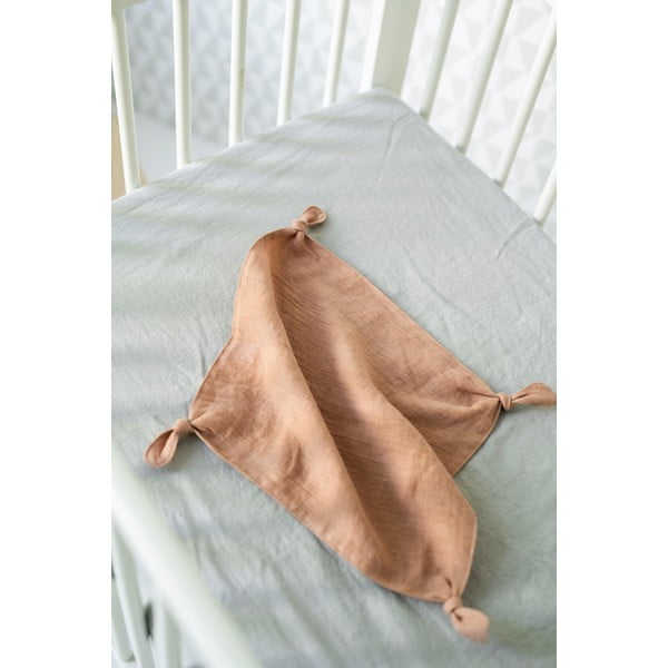 Dječja siva lanena plahta Linen Tales Nature, 90 x 200 cm-image-1