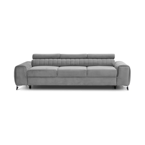 Svijetlo siva baršunasti sklopiva sofa 261 cm Laurence – ELTAP