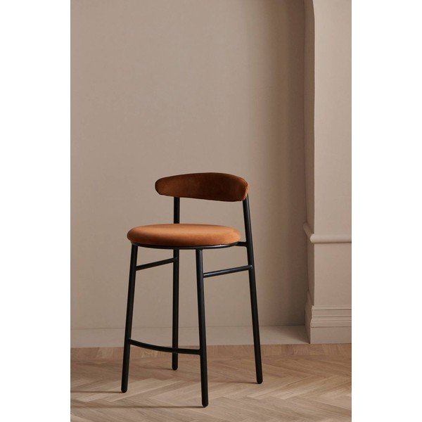 Konjak smeđa metalna barska stolica (visine sjedala 66 cm) Doggi – Ellos Home-image-1