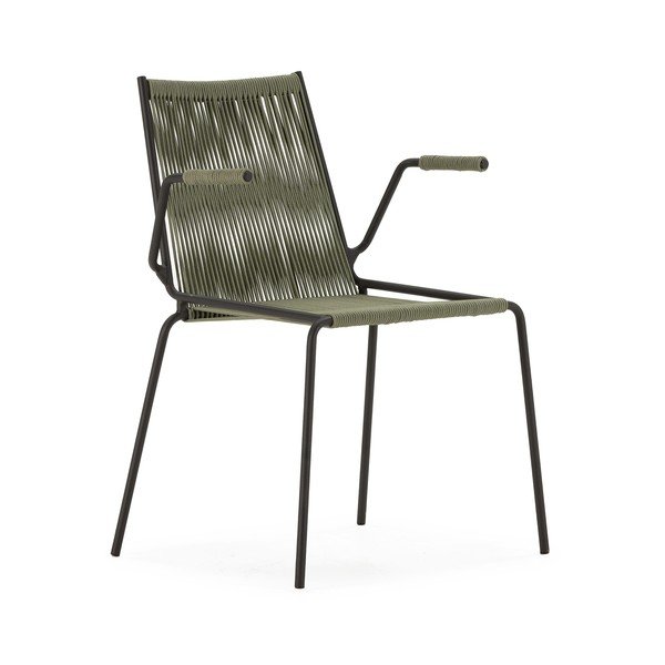 Zelene metalne blagovaonske stolice u setu s naslonima za ruke/sklopive 2 kom Emily – Marckeric