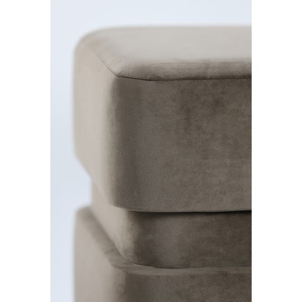 Tamno smeđi baršunast tabure Piazza – Light & Living-image-4