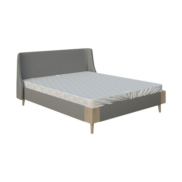 Sivi bračni krevet ProSpánek Lagom Side Soft, 140 x 200 cm