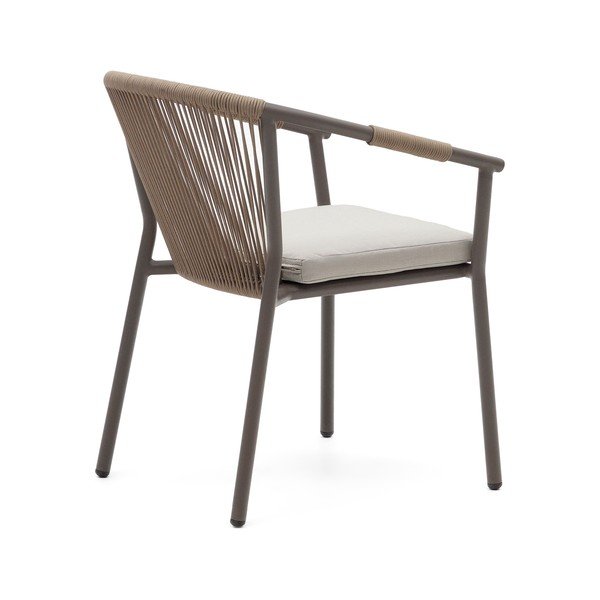 Bež metalna vrtna stolica Xelida - Kave Home-image-3