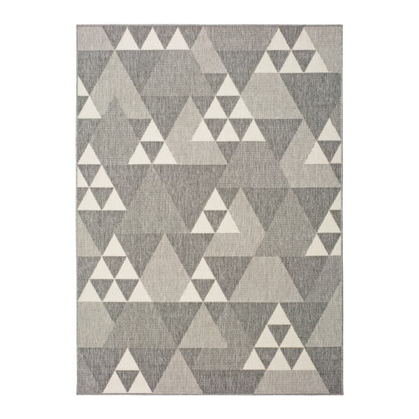 Sivi vanjski tepih Universal Clhoe Triangles, 140 x 200 cm