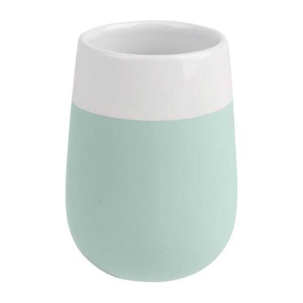 Zeleno-bijela keramička čaša za četkice za zube Wenko Matta-image-1