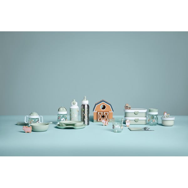 Bijela/svijetlo zelena dječja šalica od tritana 300 ml Little farm – Mepal-image-2