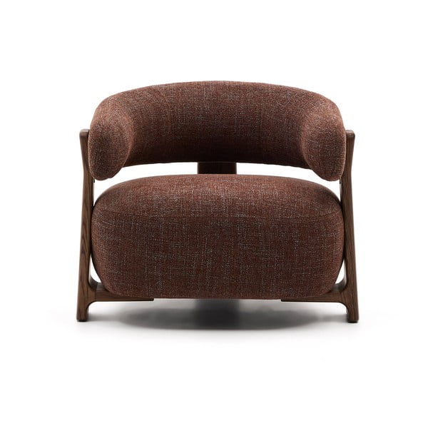 Smeđa fotelja od šenila Granite – Kave Home-image-2