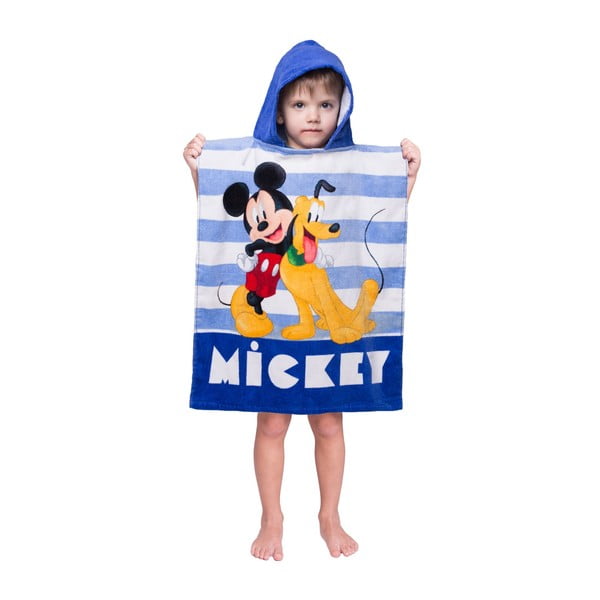 Plavi dječji pončo od frotira Mickey – Jerry Fabrics-image-1