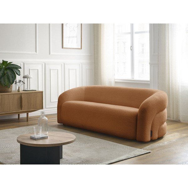 Narančasta sofa od bouclé tkanine 193 cm Elina – Bobochic Paris-image-1